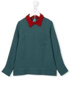 Marni Kids Contrast Collar Blouse, Girl's, Size: 10 Yrs, Brown