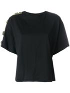 Mr & Mrs Italy Buckled Sleeves T-shirt - Black