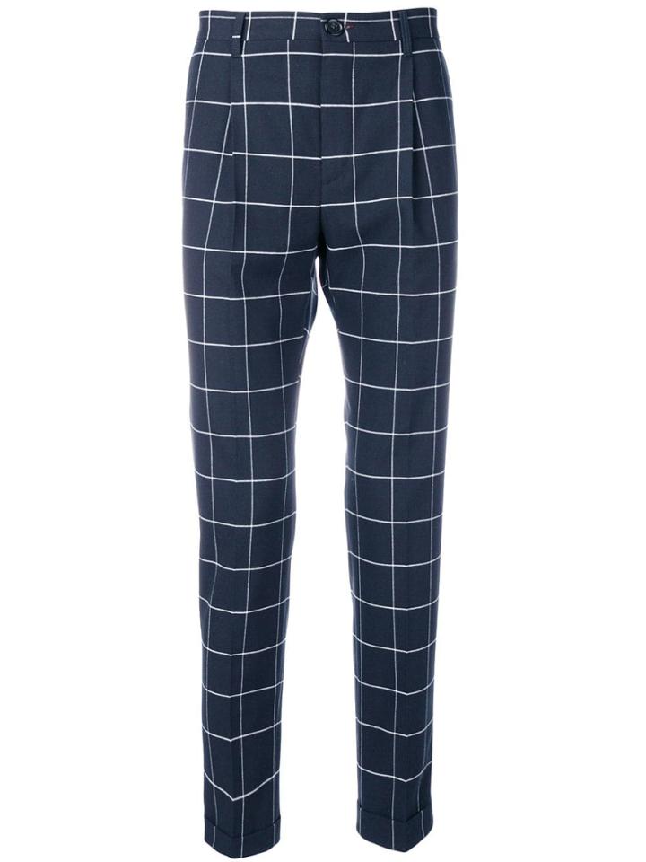Ps By Paul Smith Check Print Trousers - Black
