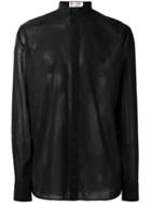 Saint Laurent Concealed-placket Shirt, Men's, Size: 40, Black, Cotton