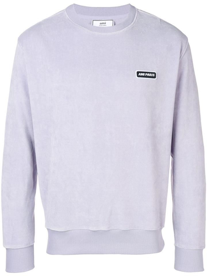 Ami Alexandre Mattiussi Velvet Ami Patch Sweatshirt - Purple