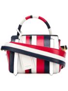 Thom Browne 3-strap Small Rwb Patchwork Bag - White