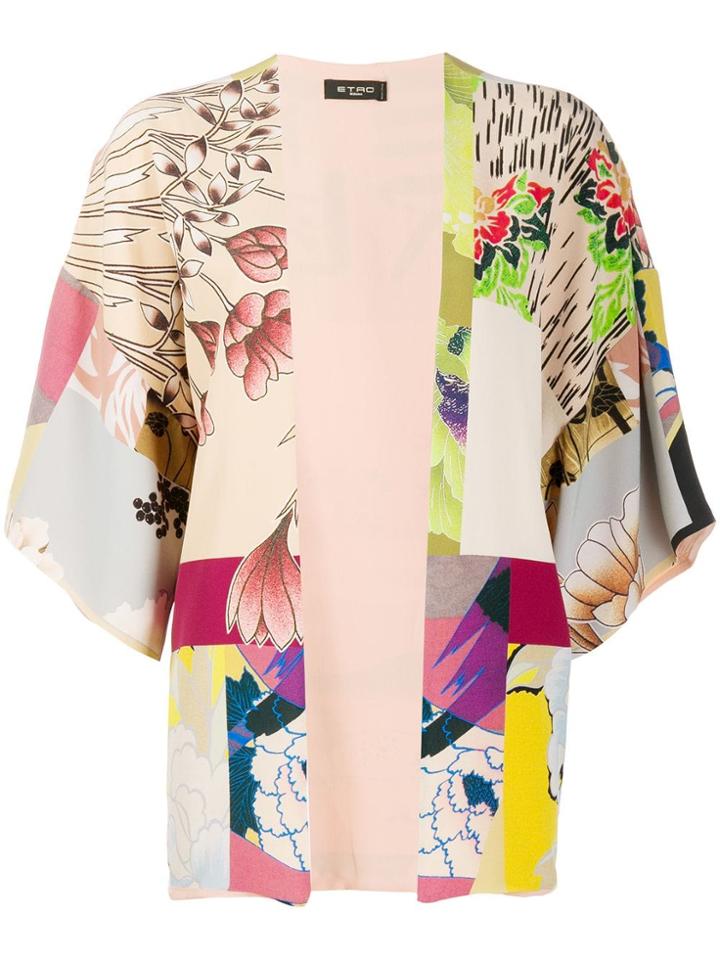 Etro Floral Print Cape - Neutrals