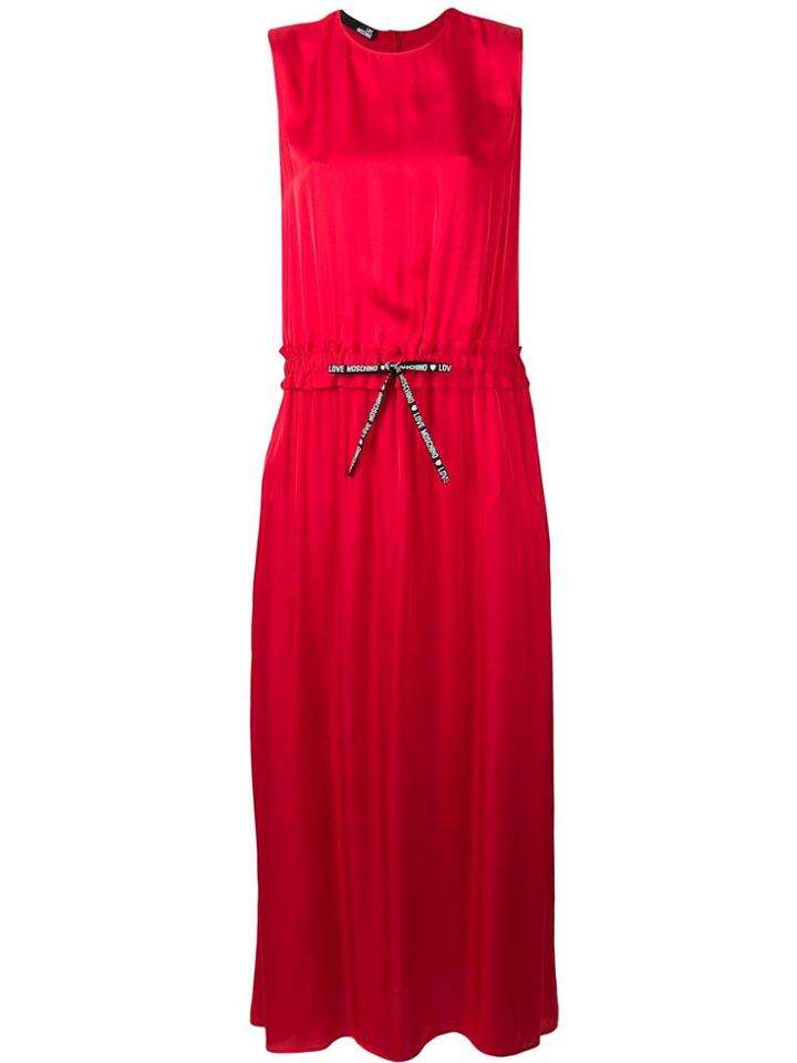 Love Moschino Sleeveless Drawstring Maxi Dress - Red