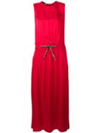 Love Moschino Sleeveless Drawstring Maxi Dress - Red