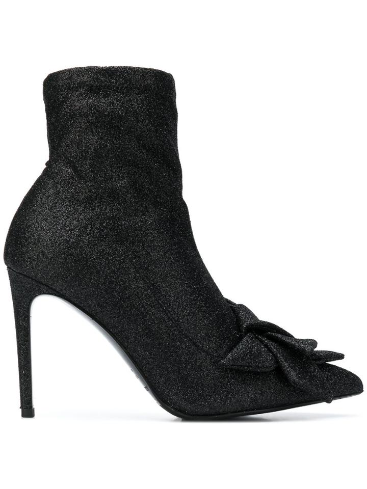 Alberto Gozzi Glitter Pointed Boots - Black