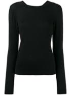 Michael Michael Kors Criss Cross Back Jumper, Women's, Size: Large, Black, Nylon/polyester/viscose/cashmere