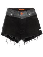 Heron Preston Contrast-waistband Denim Shorts - Black