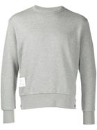 Thom Browne Logo Stripe Band Sweatshirt - Grey