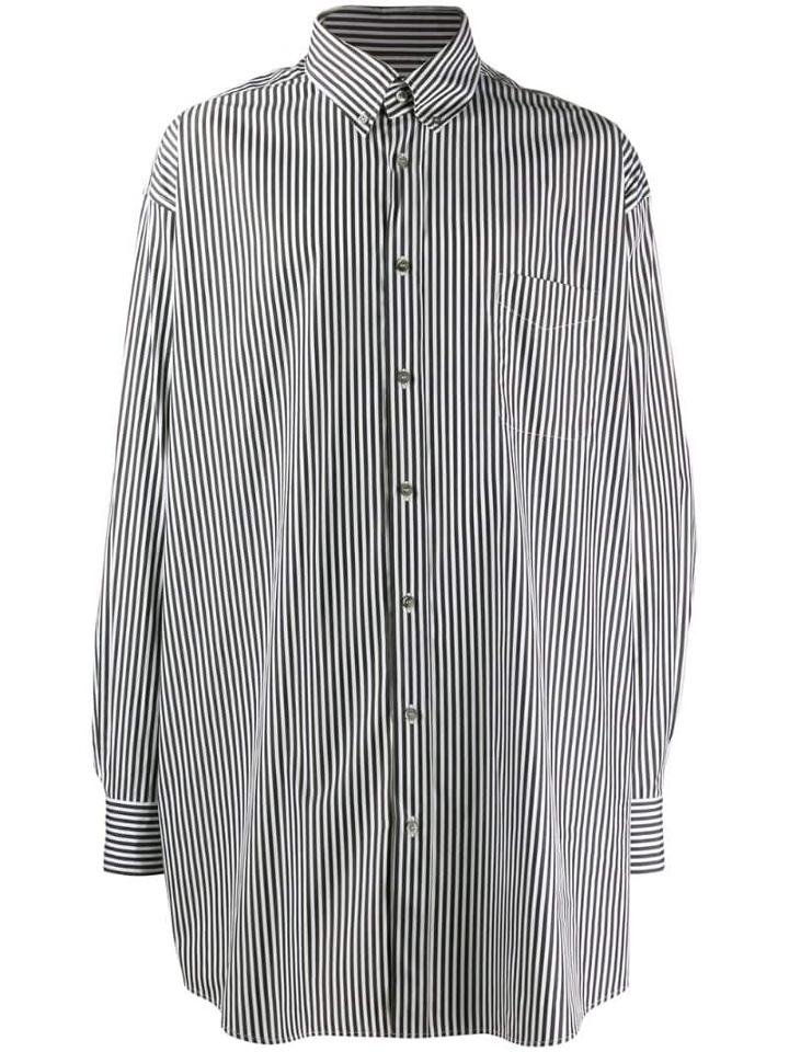 Maison Margiela Oversized Striped Shirt - Black