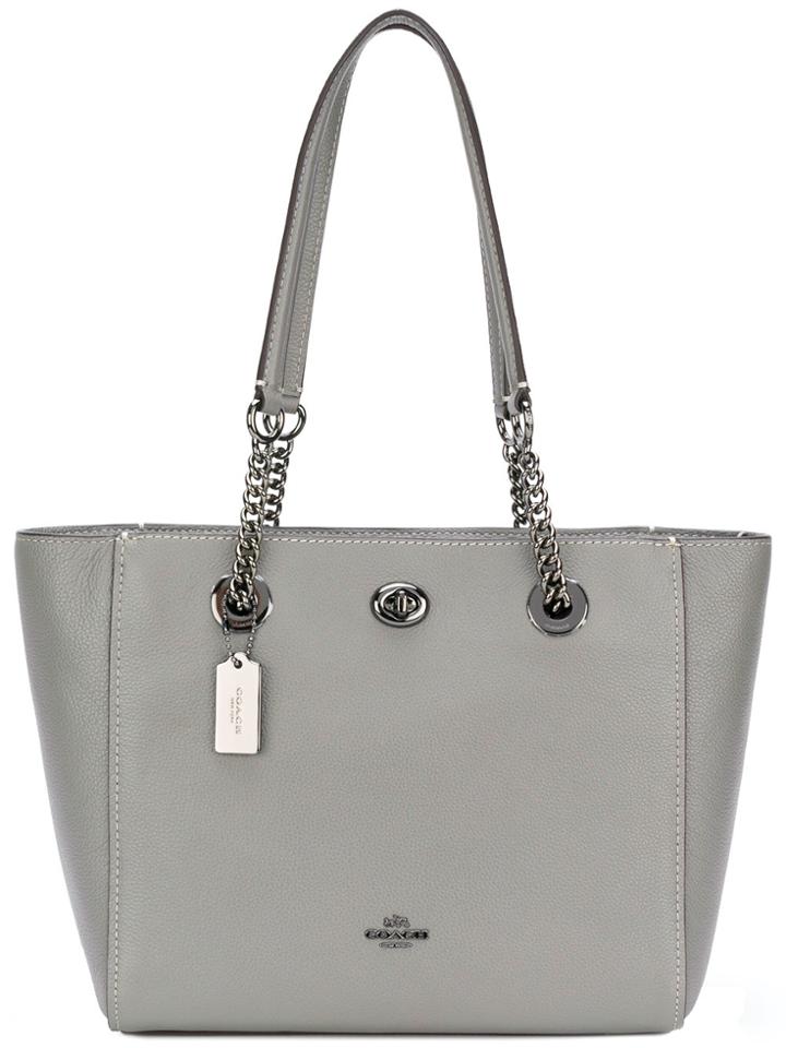 Coach Turnlock Chain 27 Tote - Grey