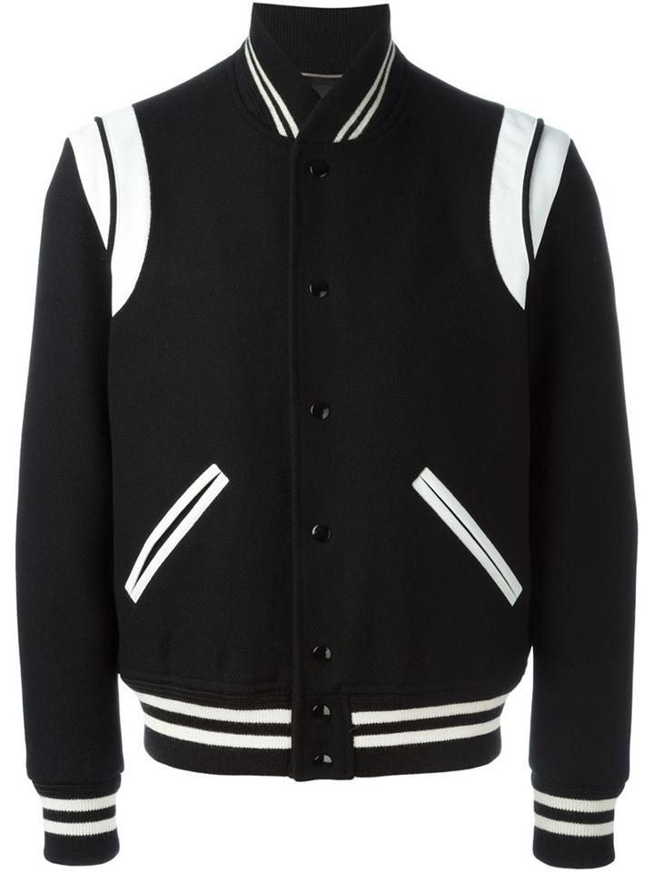 Saint Laurent Classic Teddy Jacket, Men's, Size: 50, Black, Silk/cotton/lamb Skin/wool