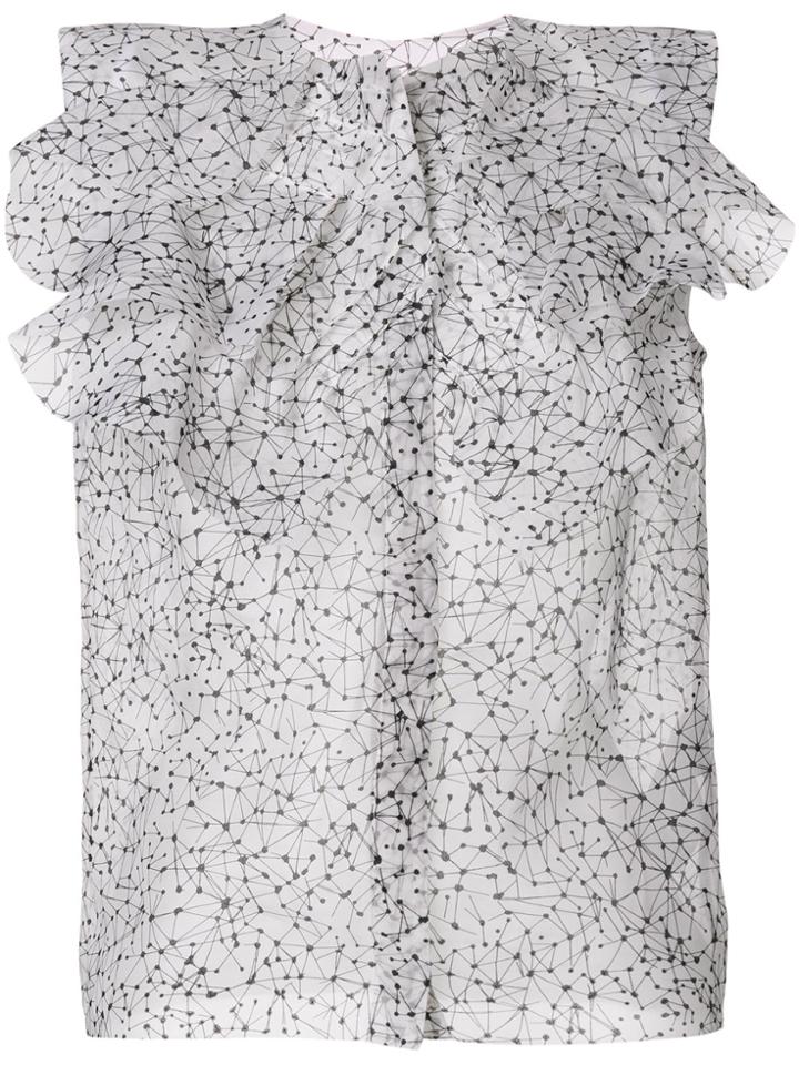 Maticevski Sheer Printed Blouse - White