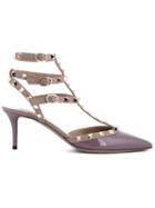 Valentino Rockstud Pumps, Women's, Size: 40, Pink/purple, Leather/metal