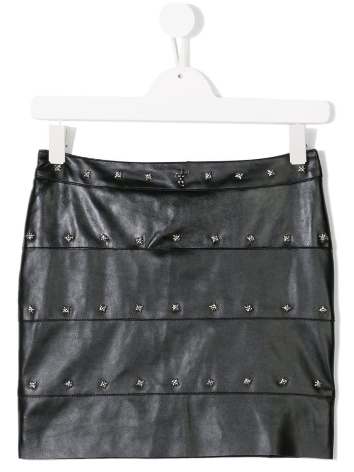 John Richmond Kids Teen Studded Faux Leather Skirt - Black