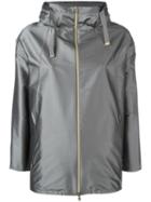 Herno Zip Up Hooded Jacket, Size: 42, Grey, Polyester/polyamide/spandex/elastane