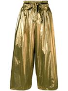 Forte Forte Cropped Wide Leg Trousers - Gold