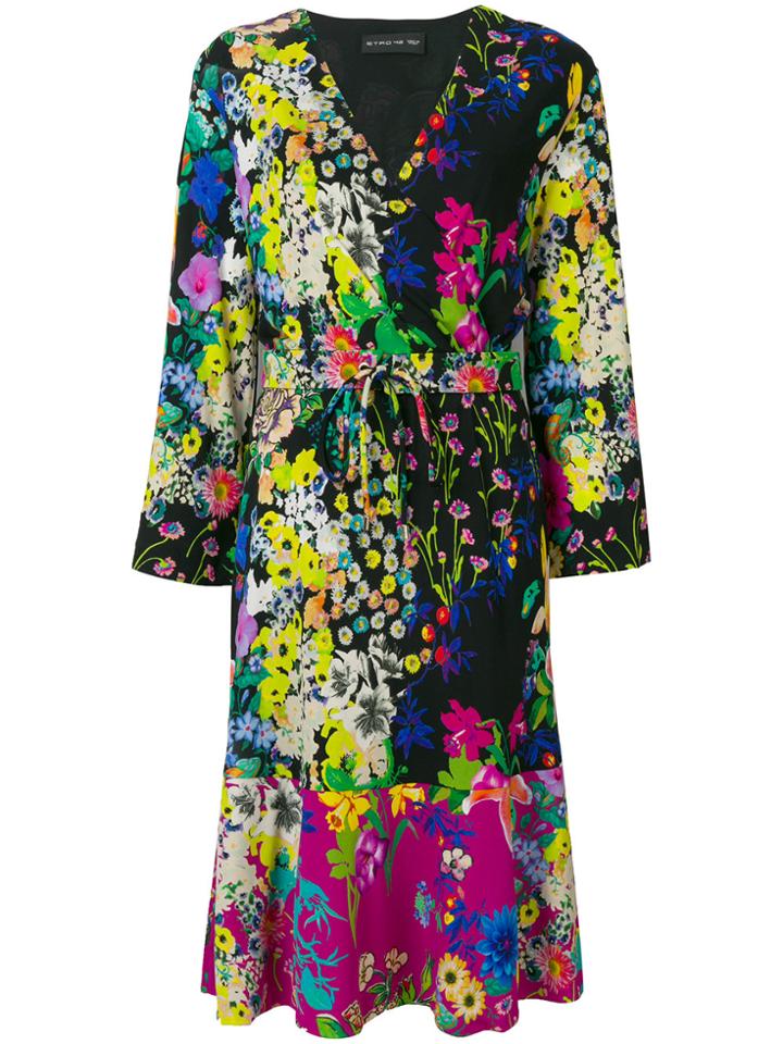 Etro Floral Printed Dress - Black