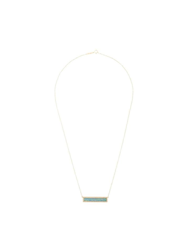 Jennifer Meyer 18kt Yellow Gold Opal Inlay Diamond Bar Necklace -