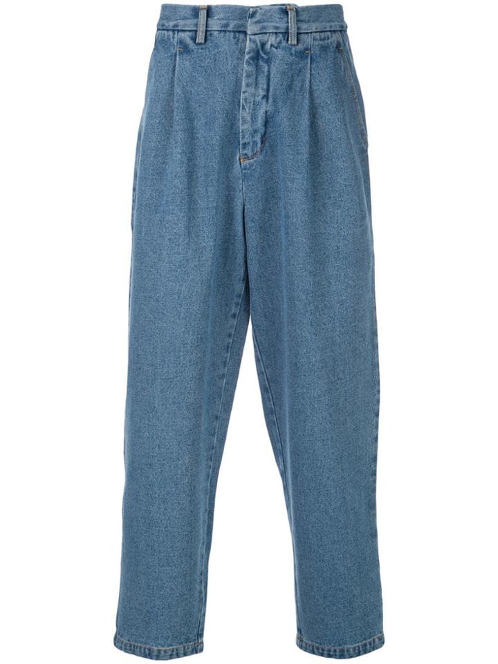 Second/layer Loose Denim Trousers - Blue