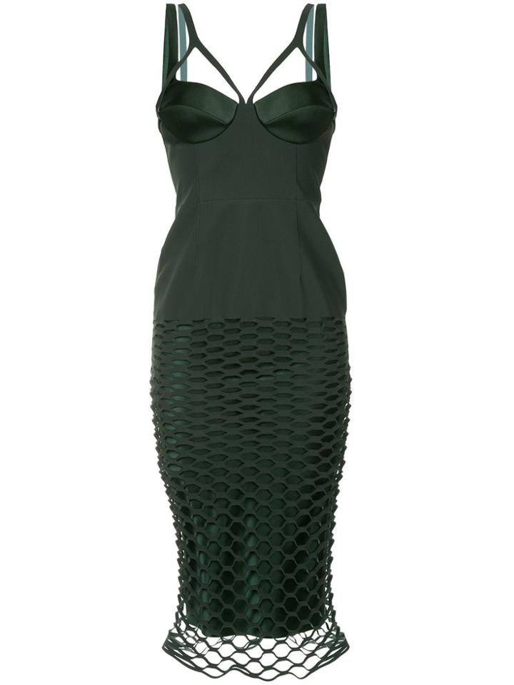 Dion Lee Honeycomb Bustier Dress - Green