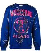 Moschino Double Question Mark Sweatshirt, Men's, Size: 48, Blue, Polyester/cotton