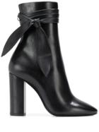 Saint Laurent Wrap-around Tie Detail Boots - Black