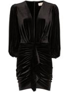 Alexandre Vauthier Plunge-neck Ruched Mini Dress - Black