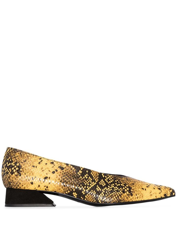 Yuul Yie Selma 30mm Snake-effect Pumps - Black