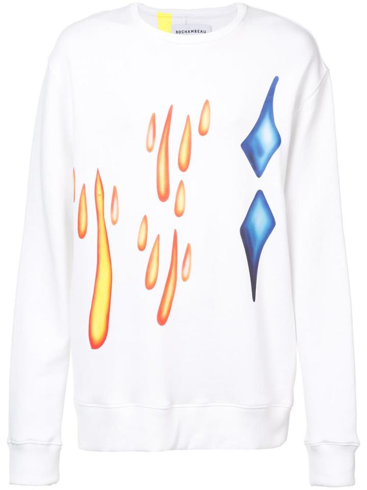 Rochambeau Abstract Graphic Print Sweatshirt - White