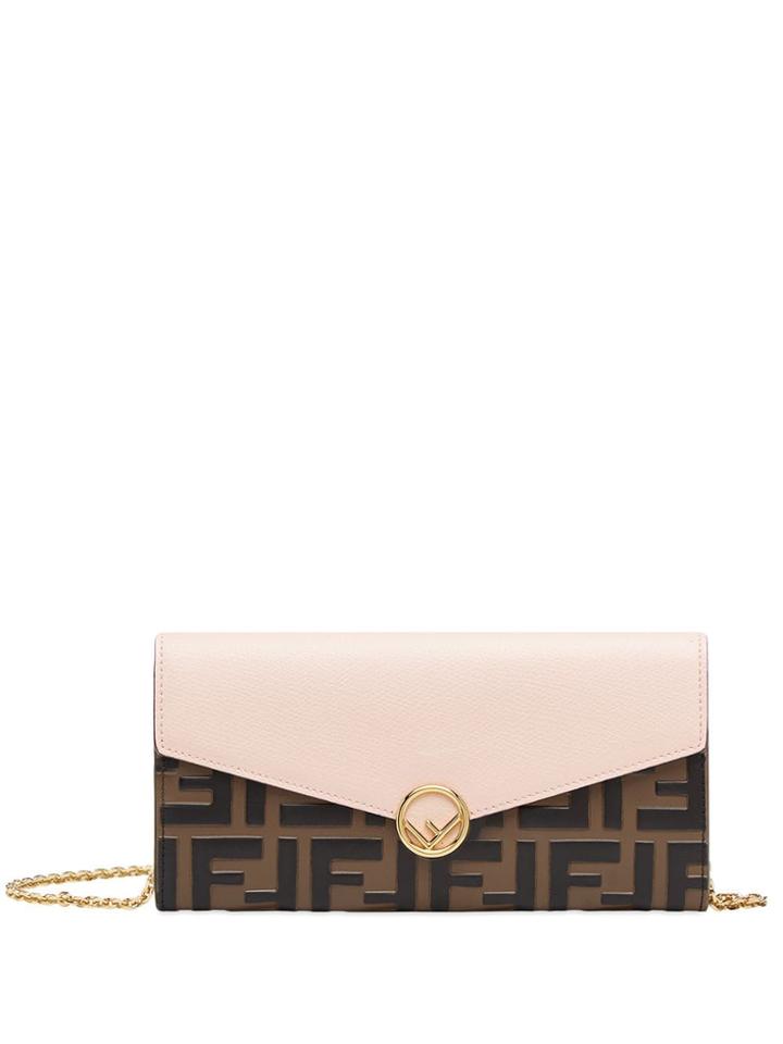 Fendi Chain Continental Wallet - Brown