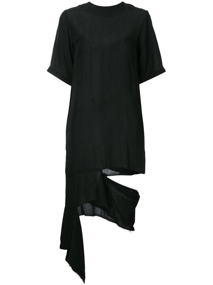 Rokh Asymmetric T-shirt Dress - Black