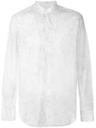 Ann Demeulemeester Grise Letter Print Band Collar Shirt - White