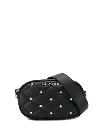 La Carrie Diamond Quilt Belt Bag - Black