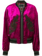 Haider Ackermann Crushed Velvet Bomber Jacket - Pink & Purple