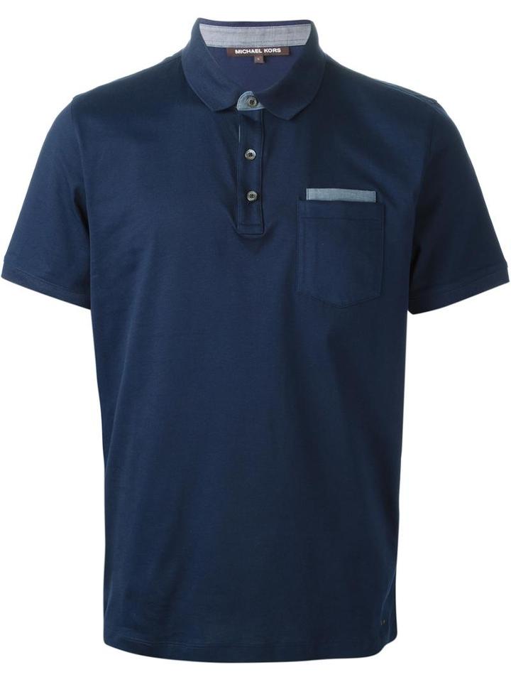Michael Kors Polo Shirt, Men's, Size: Small, Blue, Cotton
