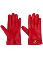 Valentino Valentino Garavani Logo Gloves - Red