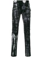 Balmain Tie-dye Skinny Jeans - Black