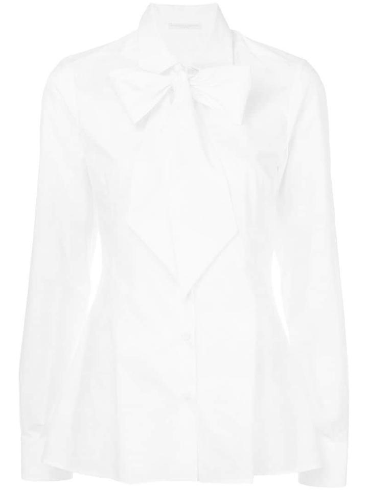 Ermanno Scervino Bow-detail Long-sleeve Shirt - 10601 Bianco