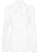 Ermanno Scervino Bow-detail Long-sleeve Shirt - 10601 Bianco