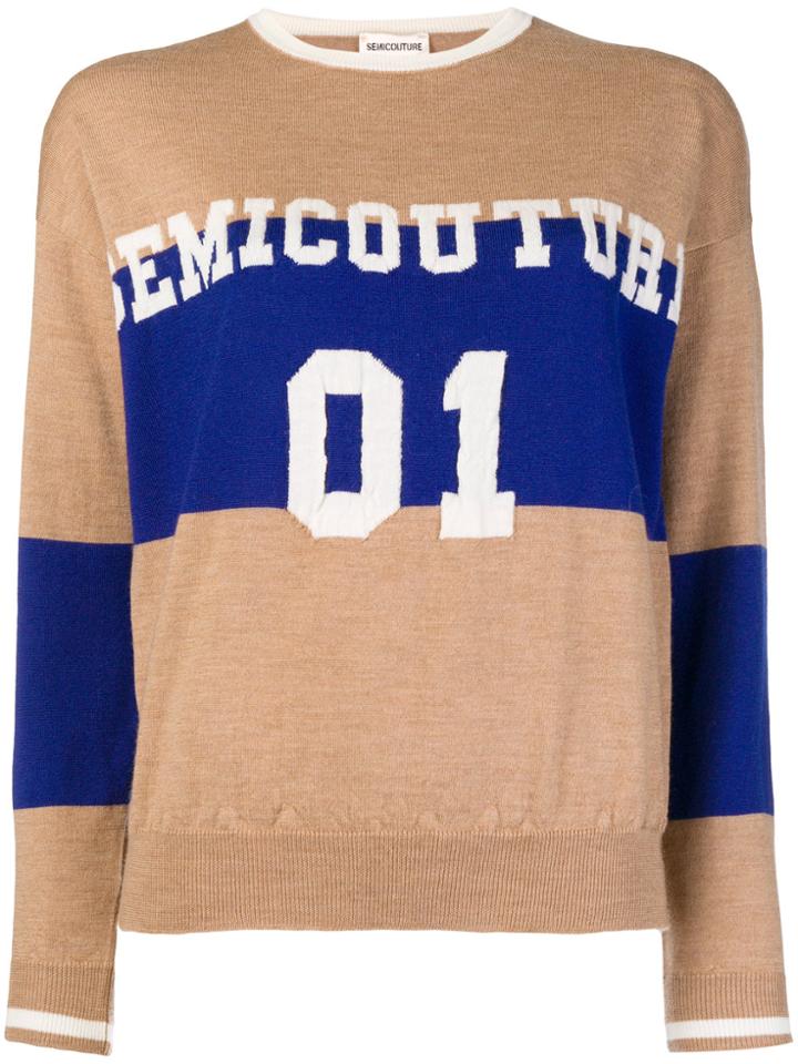 Semicouture Colour Block Sweater - Nude & Neutrals