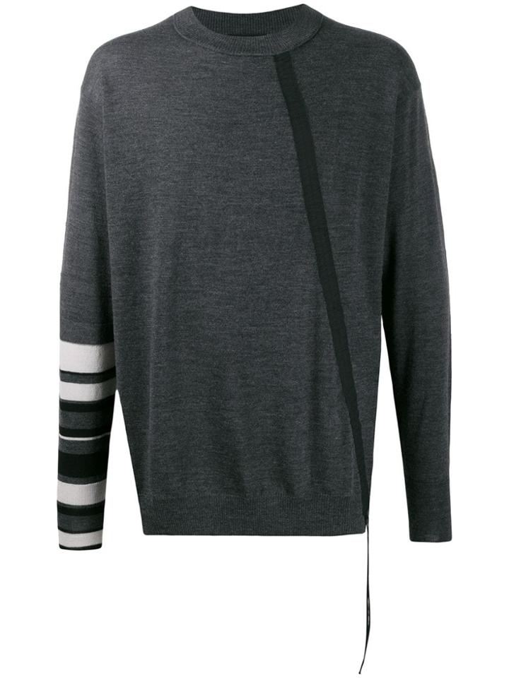 The Viridi-anne Knit Striped Jumper - Grey