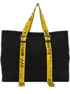 Off-white Industrial Tape Canvas Tote - Black