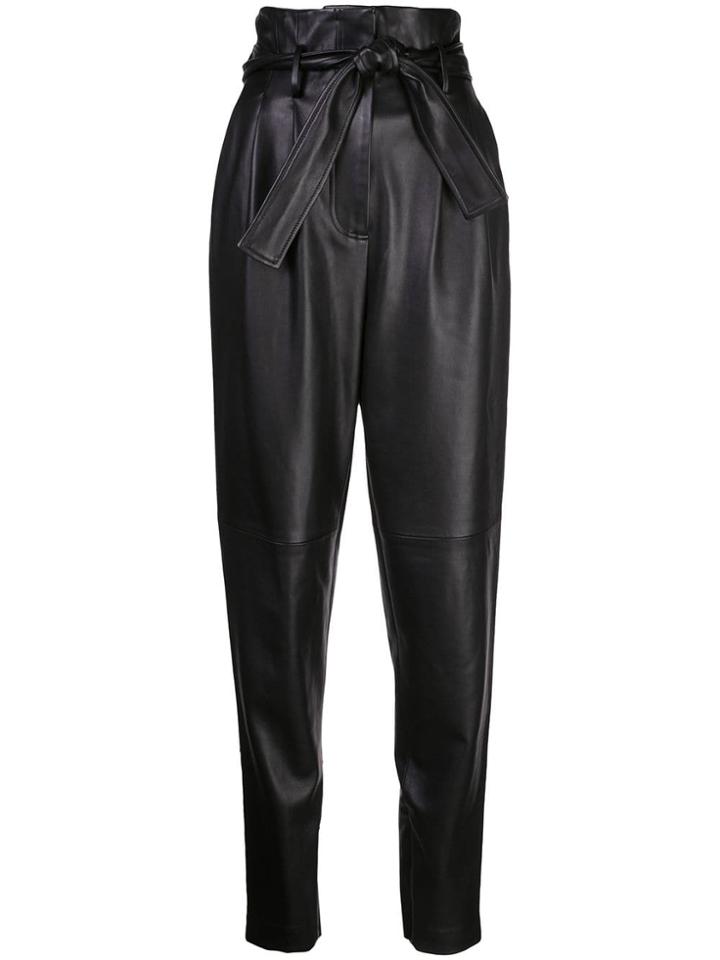 Adam Lippes High-waisted Tapered Trousers - Black