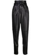 Adam Lippes High-waisted Tapered Trousers - Black