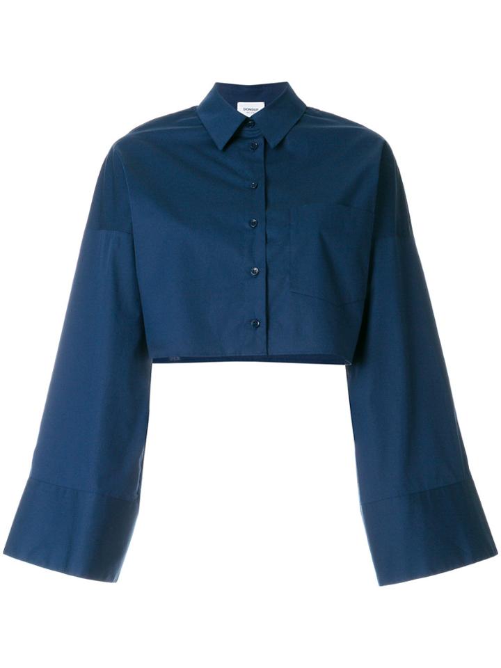 Dondup Flared-sleeve Cropped Shirt - Blue