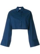 Dondup Flared-sleeve Cropped Shirt - Blue