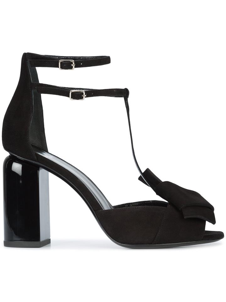 Pierre Hardy Knot Detail T-bar Heeled Sandals - Black