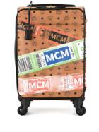 Mcm Stark Flight Print Trolley Wheeled Suitcase - Orange