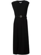 Tibi Crepe Mid Dress, Women's, Size: 6, Black, Rayon/polyester/triacetate